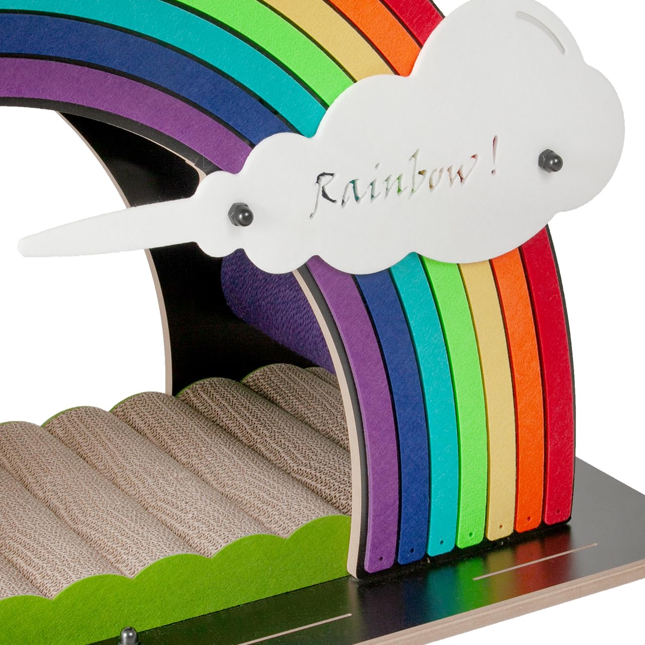 CanadianCat Company | Design-Kratzmöbel Rainbow - bunt | Kletter-Bogen mit Kratzbrett | 105 x 45 x 55 cm
