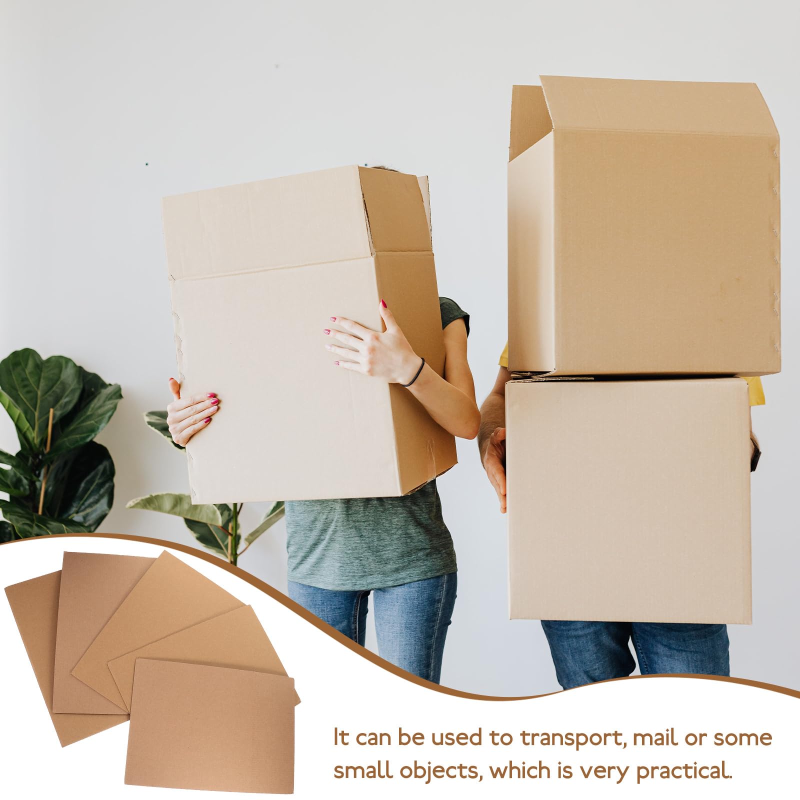 10 Sheets A4 Corrugated Cardboard for Packing Shipping, Storage, Light Brown Protective Paper Boards for Bottles Glass Cups - Image 3