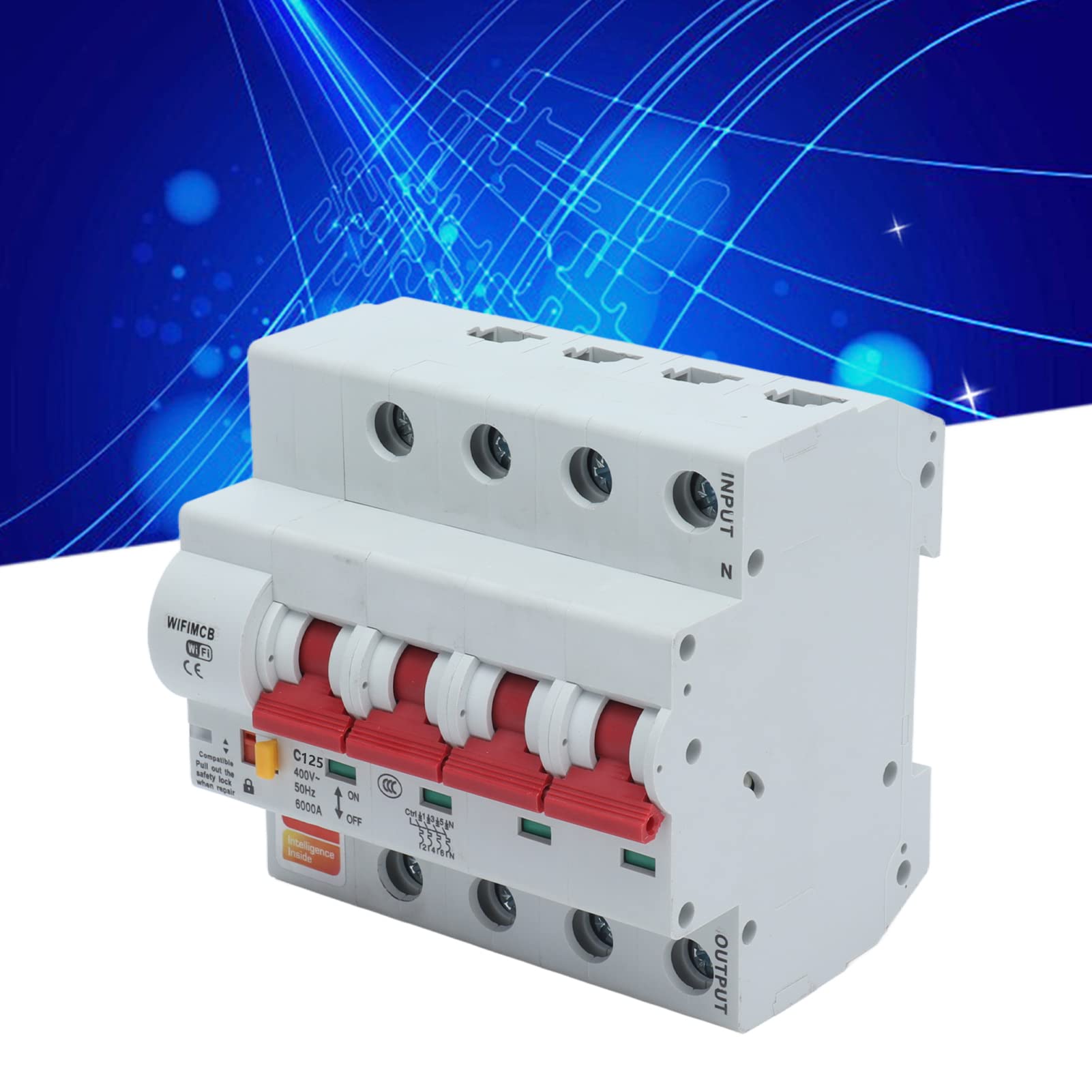 Disjoncteur Intelligent WiFi 4P, Interrupteur à Distance, Verrouillage de sécurité AC 400V pour la Maison