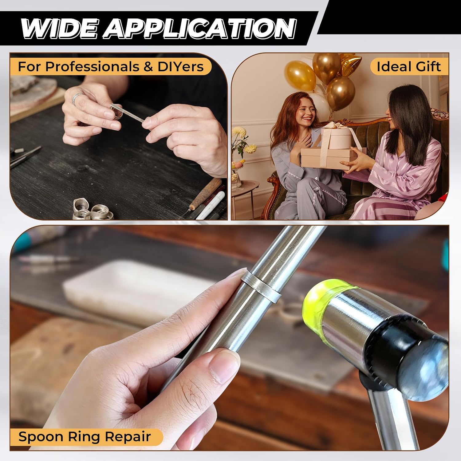 NATGAI Ring Bender Tool Kit, Professional Spoon Ring Bender, Ring Press & Ring Maker Kit with Measuring Mandrel, Ring Making Tools Kit, Ring Bender Tool for Spoon Rings Heavy Duty, DIY