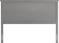 Vista 7 de Merrick Lane Marta - Cabecera de madera tamaño Queen, cabecero ajustable con patrón de espiga en color gris lavado