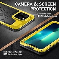 Vista 29 de Beasyjoy Funda impermeable para iPhone 13, funda de metal con protector de pantalla integrado, resistente protección de cuerpo completo, grado