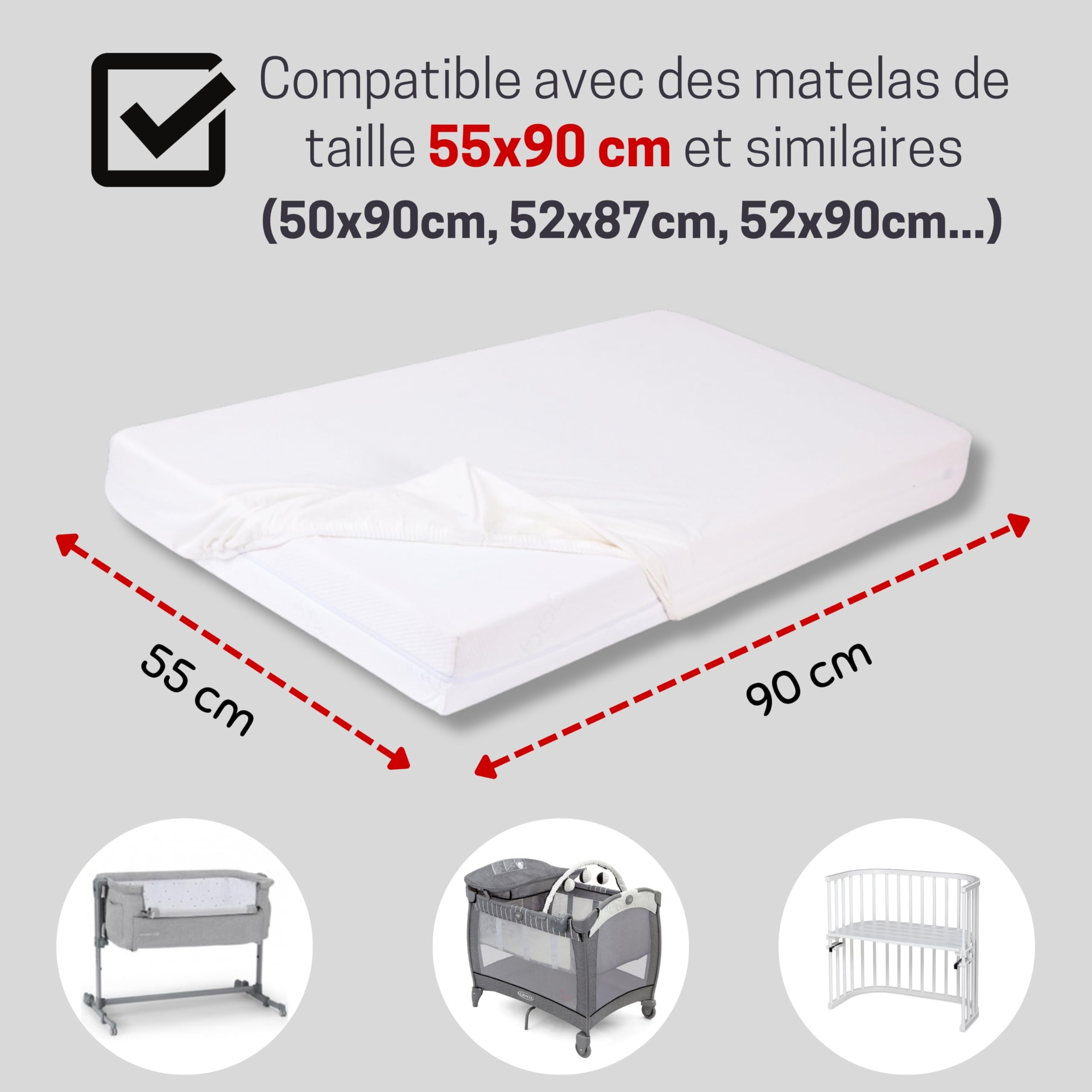 Bisoo Drap Housse 80x130 Impermeable Alese 80 X 130-2en1 Drap