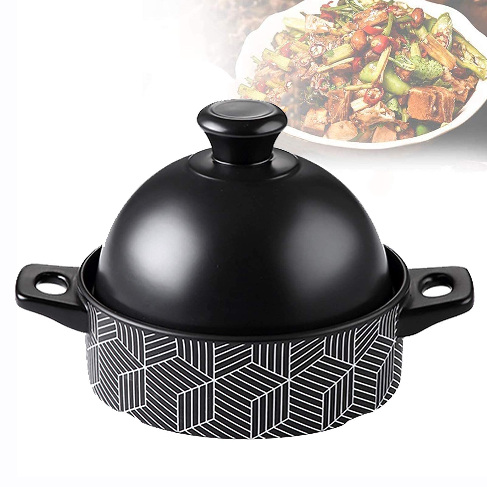 NERDOH Tajine Cooking Pot with Lid Moroccan Pot Lead Free for Cooking and Stew Casserole Slow Cooker Ceramic