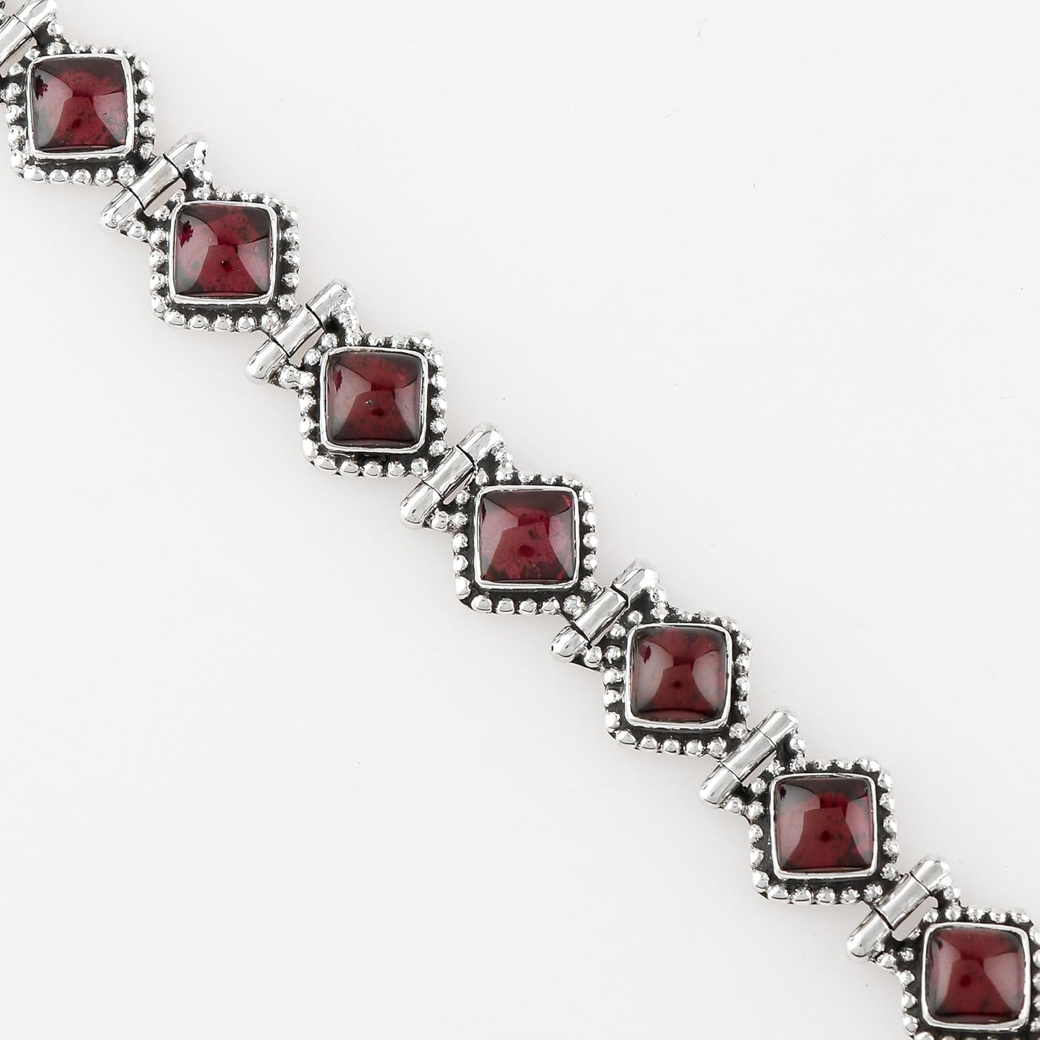 925 Sterling Silver Link Bracelet, Natural Lapis Lazuli Gemstones, Handmade Jewelry, Healing Crystal, Adjustable Toggle Clasp, Birthday Gift for Women, 8inch