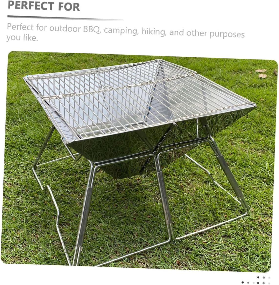 Toyvian Portable Wear-resistant Bbq Grill Folding Camping Barbecue Rack Outdoor Cooking Accessory for Hiking and Tailgating