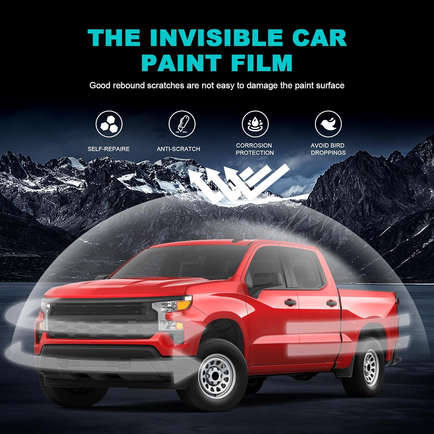for 2024 Chevrolet Thorold 1500 8.5mil TPU PPF Clear Car Pre-Cut Paint Protective Film HD Scratch Exterior Accessories (Doors + Lower Side of Car 6Pcs)