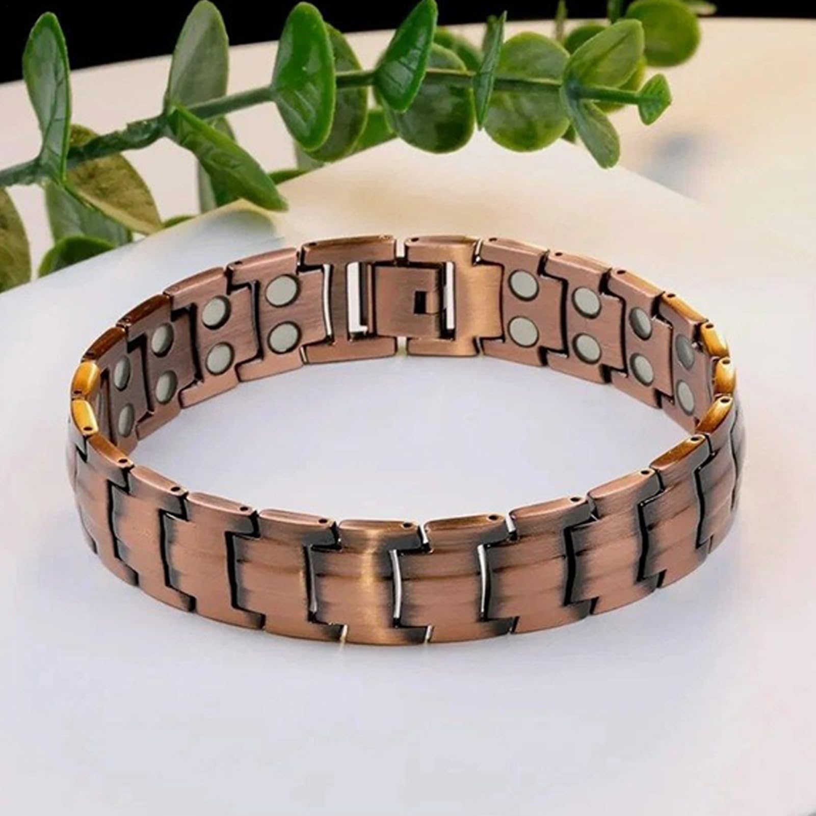 Pulsera De Cobre Para Hombres | Brazalete Magnético De Cobre Puro Joyería Relajante - Brazalete Ajustable Para Hombre Adultos Deportes Gimnasio Running Golf Tenis Viaje