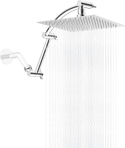 Miniatura 27 de Hibbent Cabezal de Ducha Completamente de Metal con Filtro de Lluvia, Cabezal de Ducha de Lluvia de Alta Presión de 10'', con Brazo de Extensión de