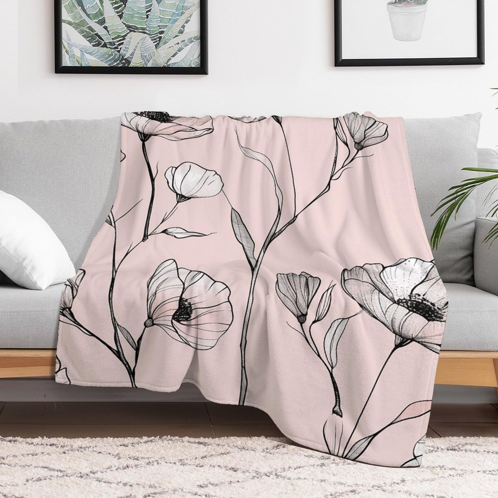 Couverture douce anti-frissons en micro polaire pour canapé et nuits fraîches