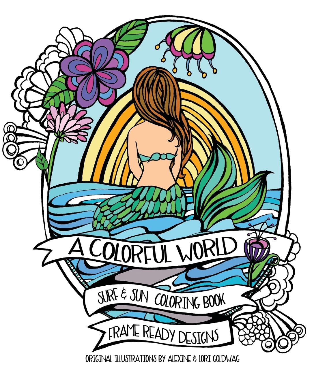 A Colorful World: Adult Coloring Book - Surf & Sun - Beach Designs
