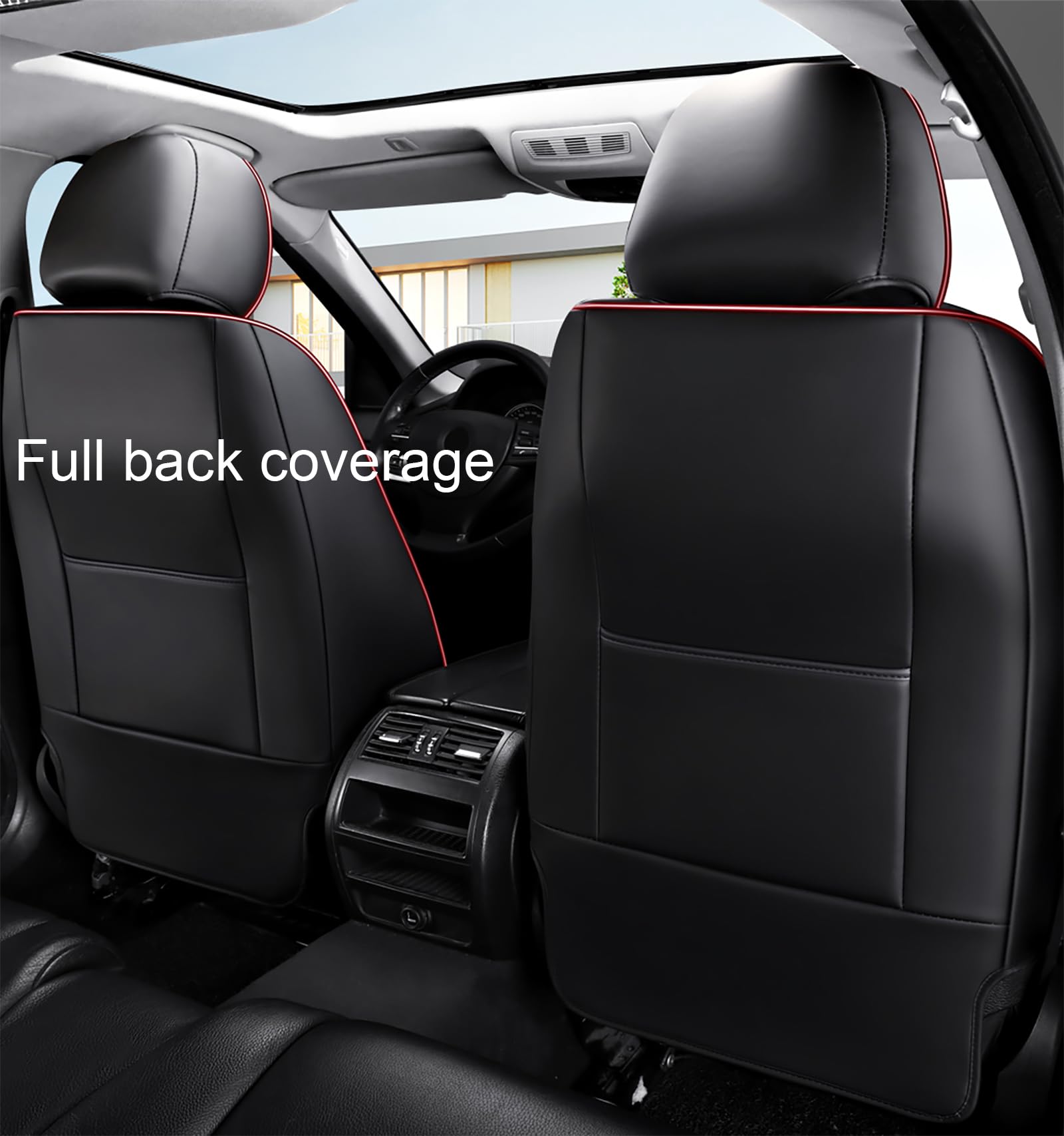 Autositzbezüge Komplett Set Universal in Premium Design | Schonbezüge für Peugeot 208 3008 | Wasserdicht Sitzbezug | Auto Sitzbezüge Airbag Geeignet Schwarz