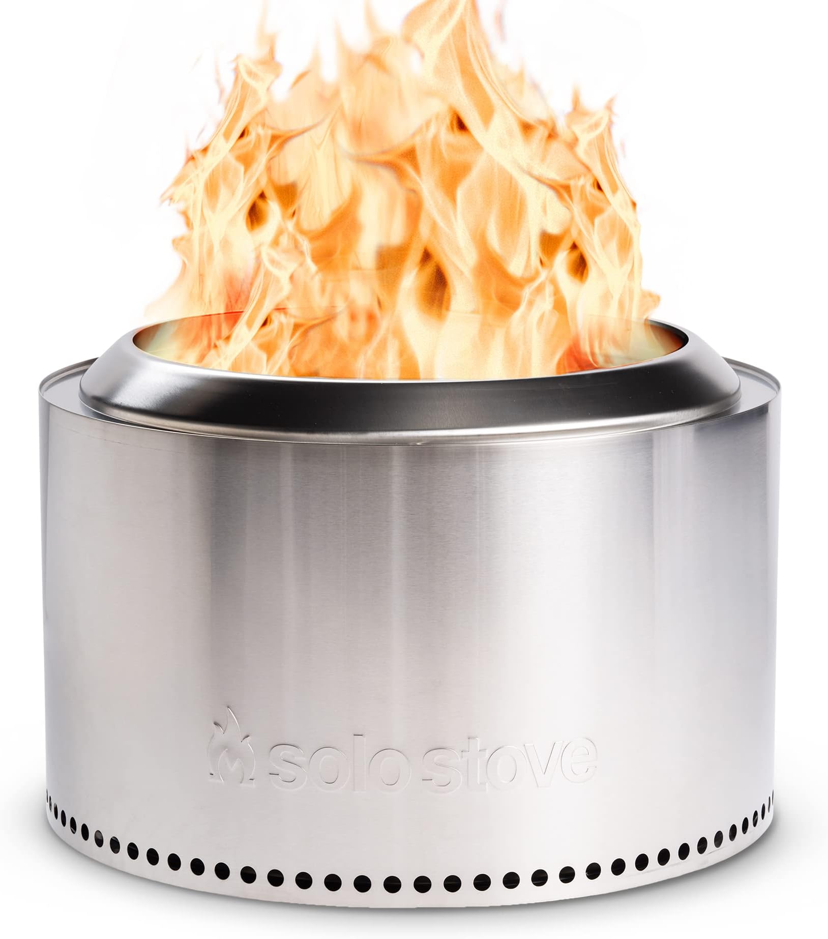 Solo Stove Yukon 2.0, Smokeless Fire Pit | Fire Pits for Garden Portable Wood Burning Fireplace with Removable Ash Pan, Large Outdoor Firepit - Stainless Steel, 68,5 x 43 cm, 17,2 kg