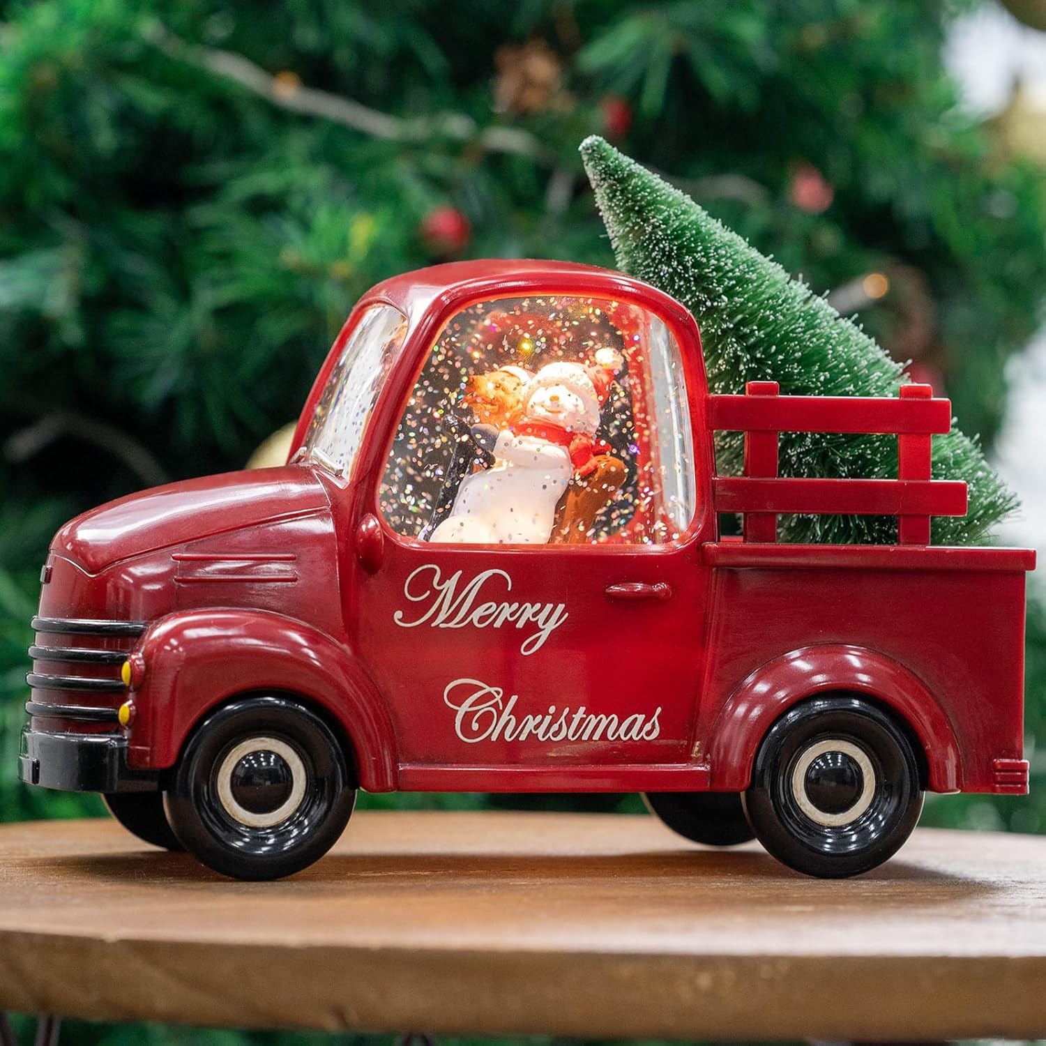 Musical Snow Globe Lantern (Snowman &amp; Red Truck)