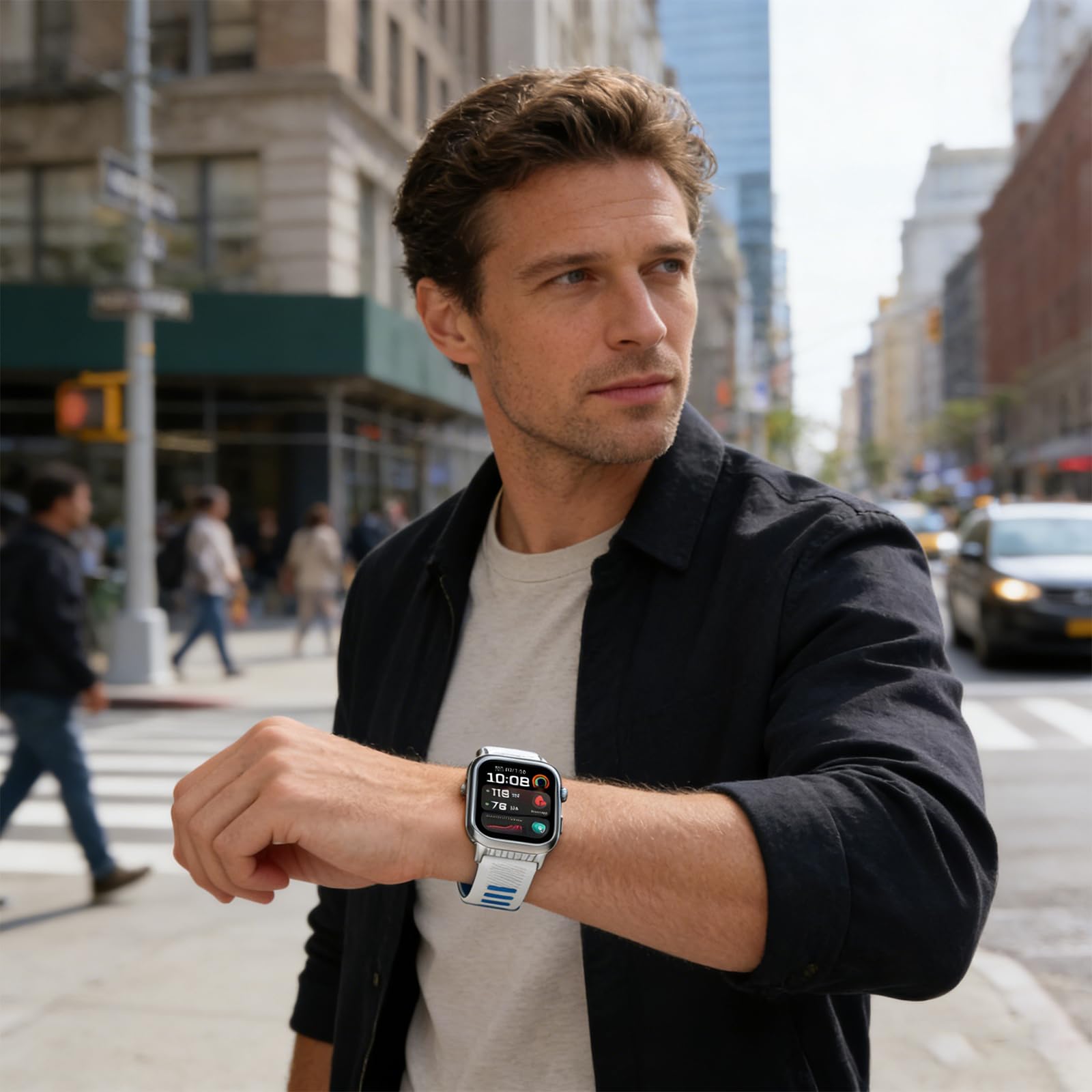 Zapasowy pasek kompatybilny z Huawei Watch D2, miękki, oddychający, silikonowy, sportowy, metalowa klamra do Huawei Watch D2, dla mężczyzn i kobiet