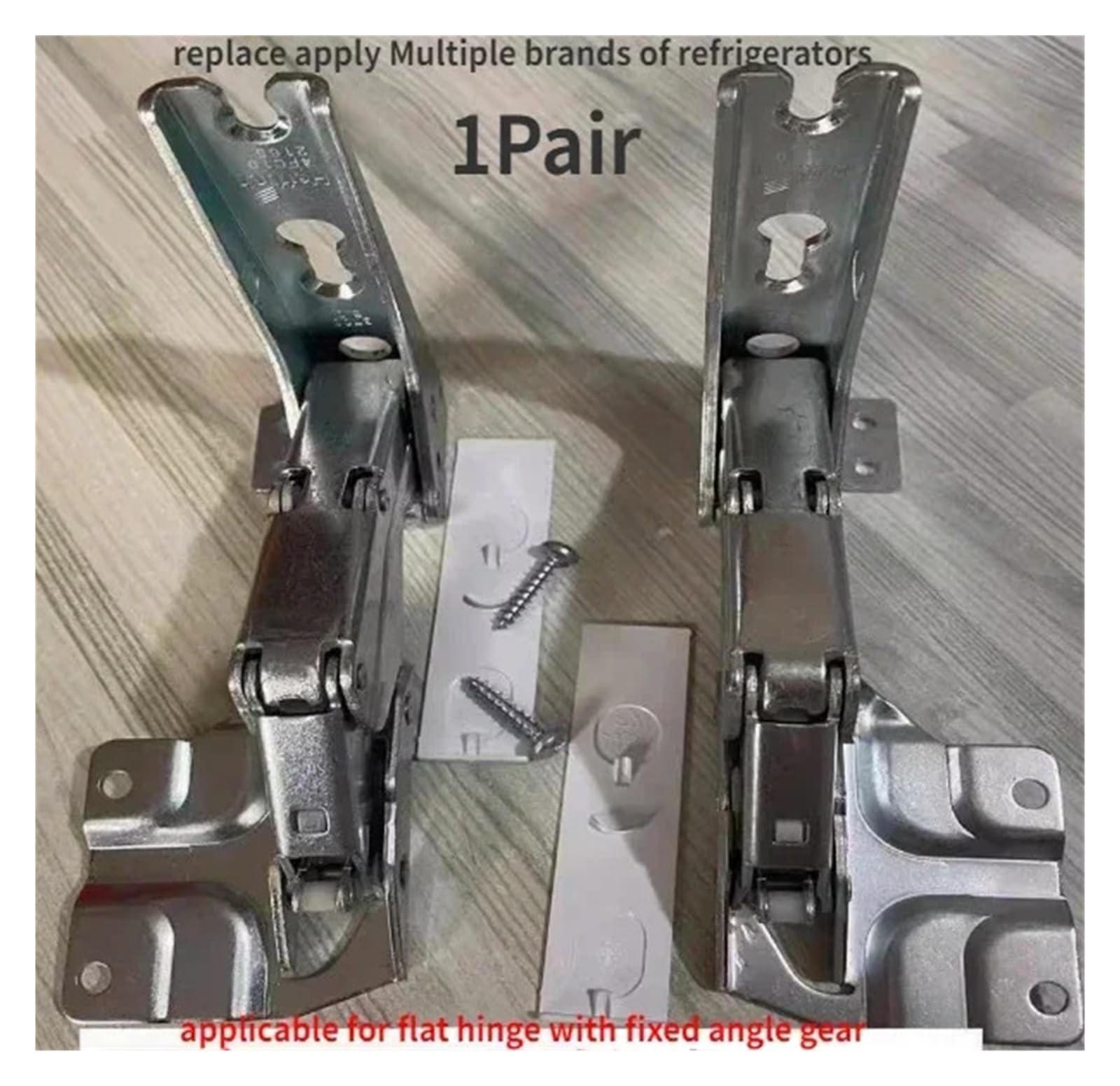 1 Paar Kühlschrankscharniere Kompatibel mit Siemens, Kompatibel mit Bosch | Flaches Festwinkel-Scharnierpaar; 95 mm Länge, 36 mm Lochabstand, 25 mm Breite