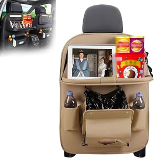 BIPROS Backseat Car Organizer - The Ultimate Car Seat Organizer and Essential for Toddler Travel | Keep Your Backseat Organized and Kids Entertained (white)