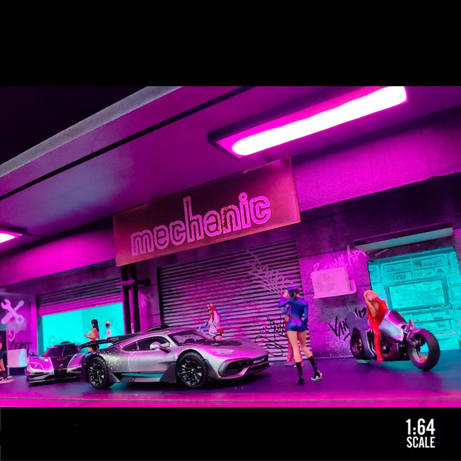 Amazon.com: 1/64 Neon Style LED Diorama Display Case for Model Car