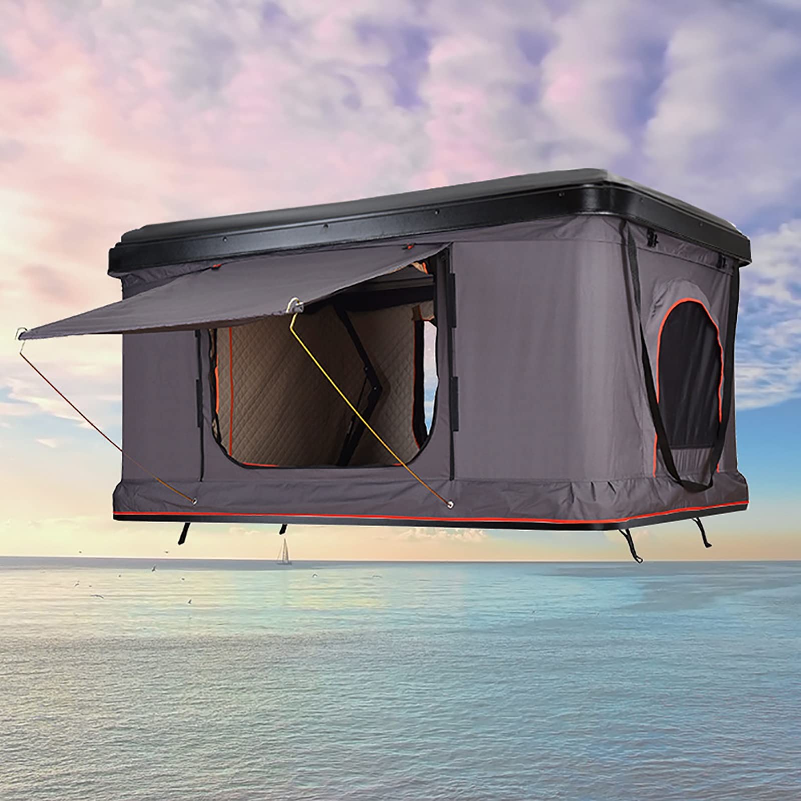 Tente de Toit en Velours hollandais de Luxe, Tente de Toit extérieure à Coque Rigide, Tente de Toit de Camping pour Camion SUV avec échelle, auvent extérieur étanche pour Voitures, camions, SUV