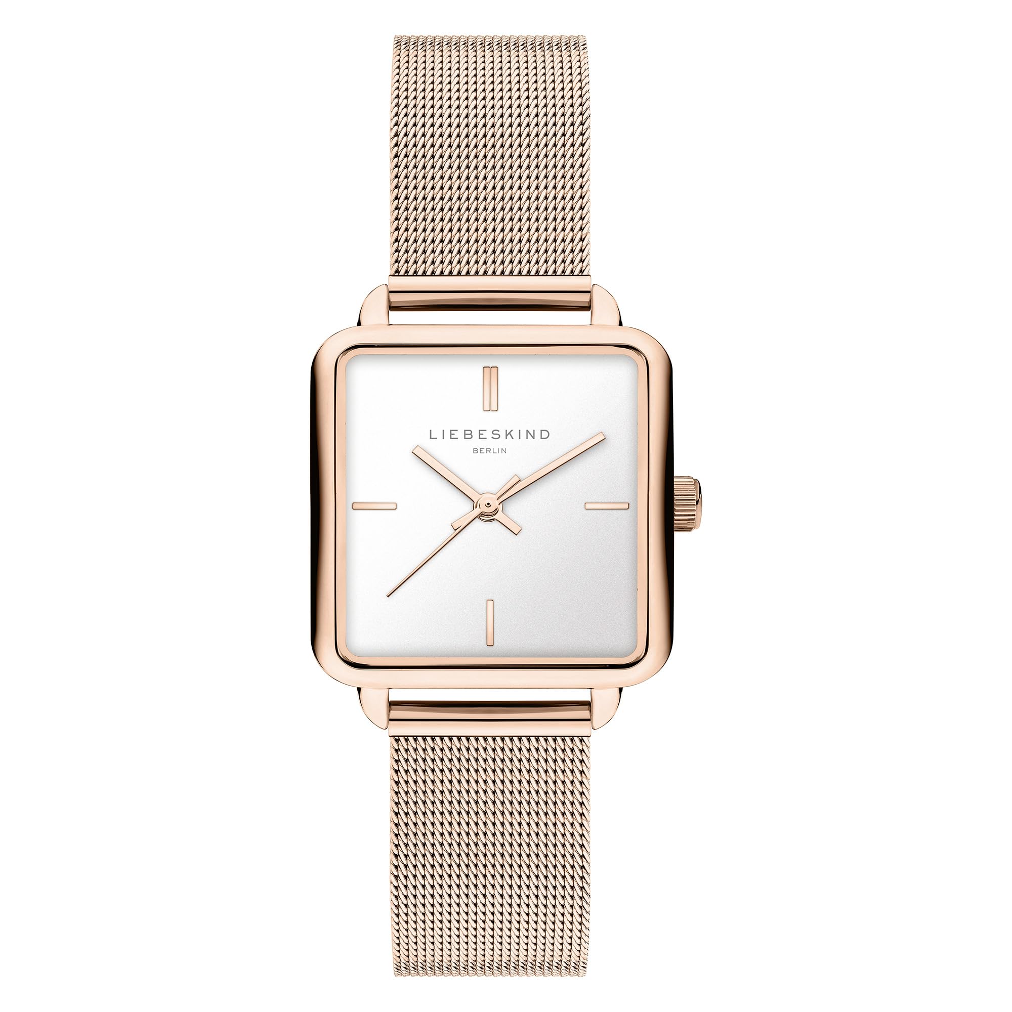 Liebeskind Berlin Women's Watch - Square - Rose Gold - 28.5 mm - Elegant Women's Watch Made of Polished Stainless Steel with Quartz Movement - Analogue Watch - 3 ATM Waterproof - Scratch-Resistant