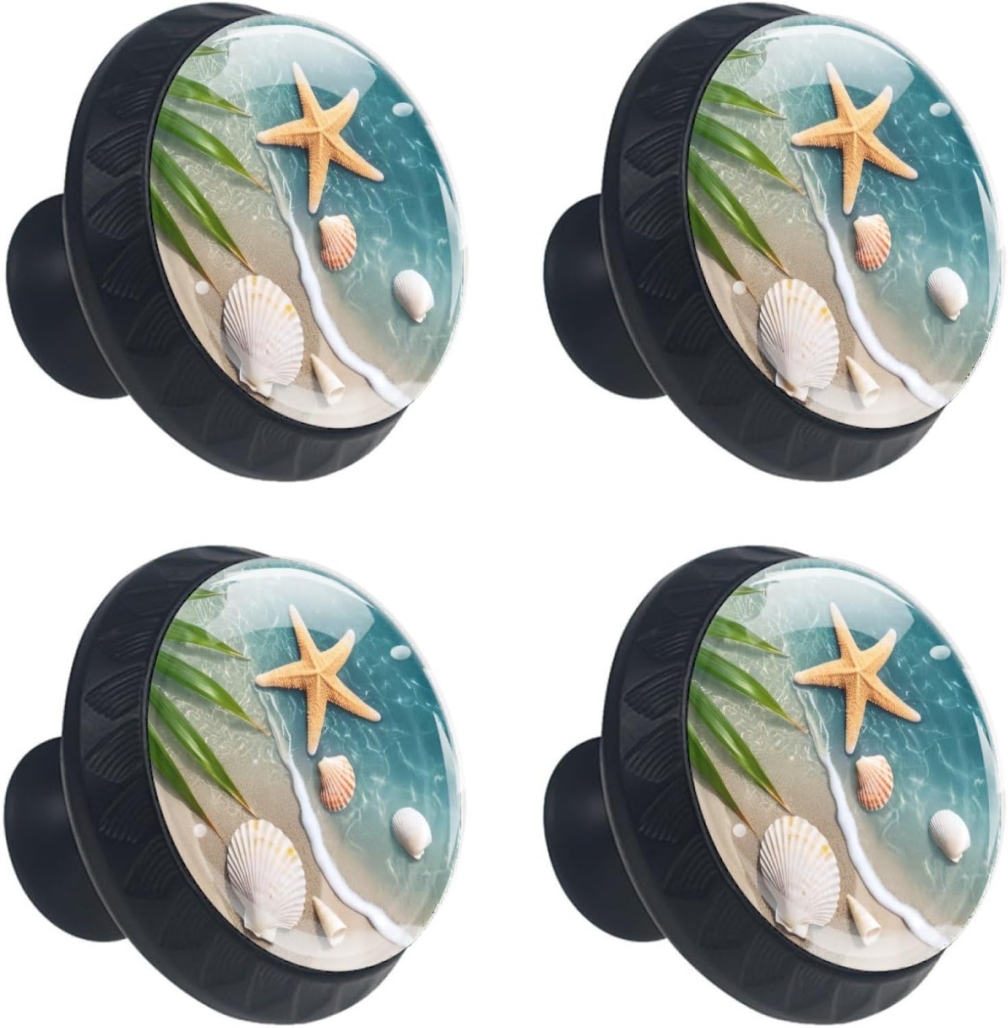 NEWzone 4 Pack Black Cabinet Knobs, Bee Daisy Flower Dresser Knobs Drawer Knobs Kitchen Cabinet Knobs, Single Hole Cabinet Hardware Dresser Drawer Pulls Knob for Cabinets and Drawers
