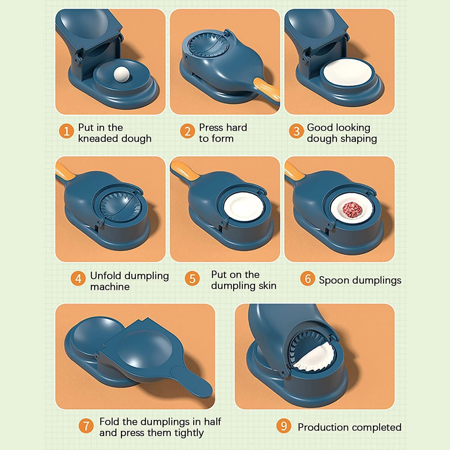 SYPM 2 in 1 Dumpling Momos Ghughra Gujiya Maker Kitchen Accessories Multi Uses Dumpling Press Mould (Pack of 1) 3