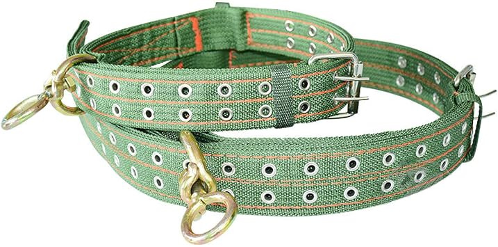 QWEQWE Cattle Rope, Cow Collar - Adjustable Four-Layer Canvas Thickened Collar with 2-Rows Metal Buckle and Ring for Horse, Sheep, Cattle, Dog, Camel - 64cm