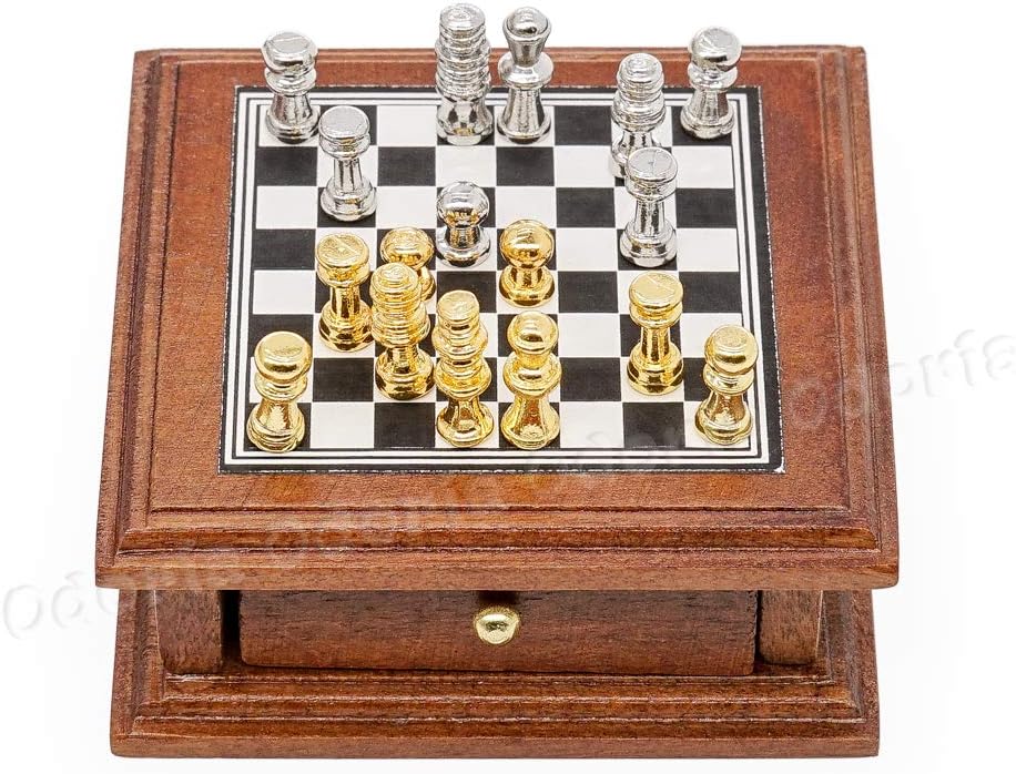 Odoria 1/12 Miniature Board Games Chess Set Dollhouse Decoration Accessories