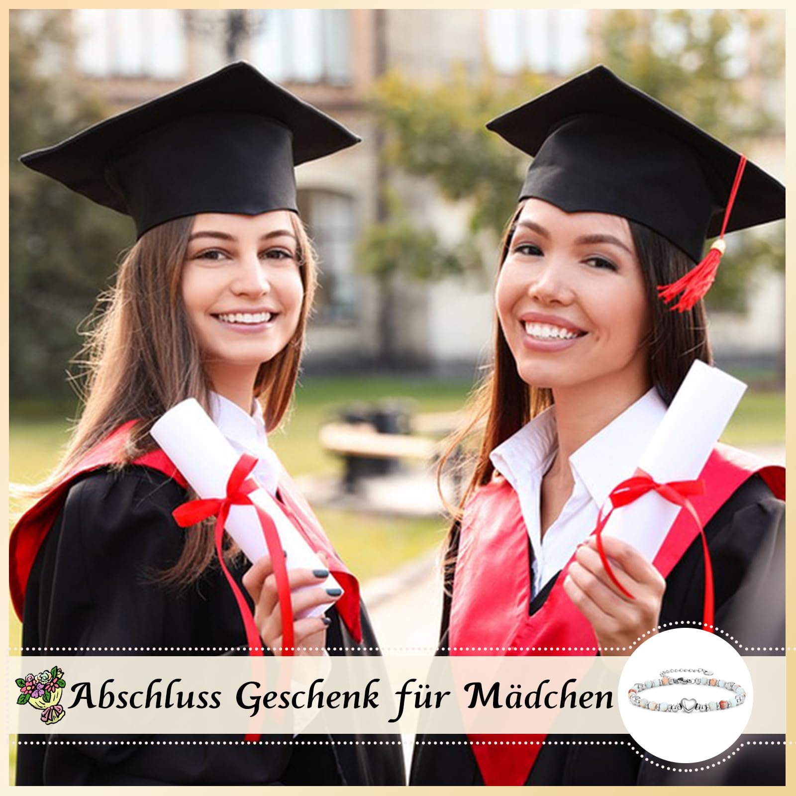 wynn's Abschluss Geschenk für Mädchen, Abschluss Armband Schulabschluss Geschenk für Mädchen Tochter Enkelin Nichte Schwester zum Abitur Bachelor Master mit Geschenkbox