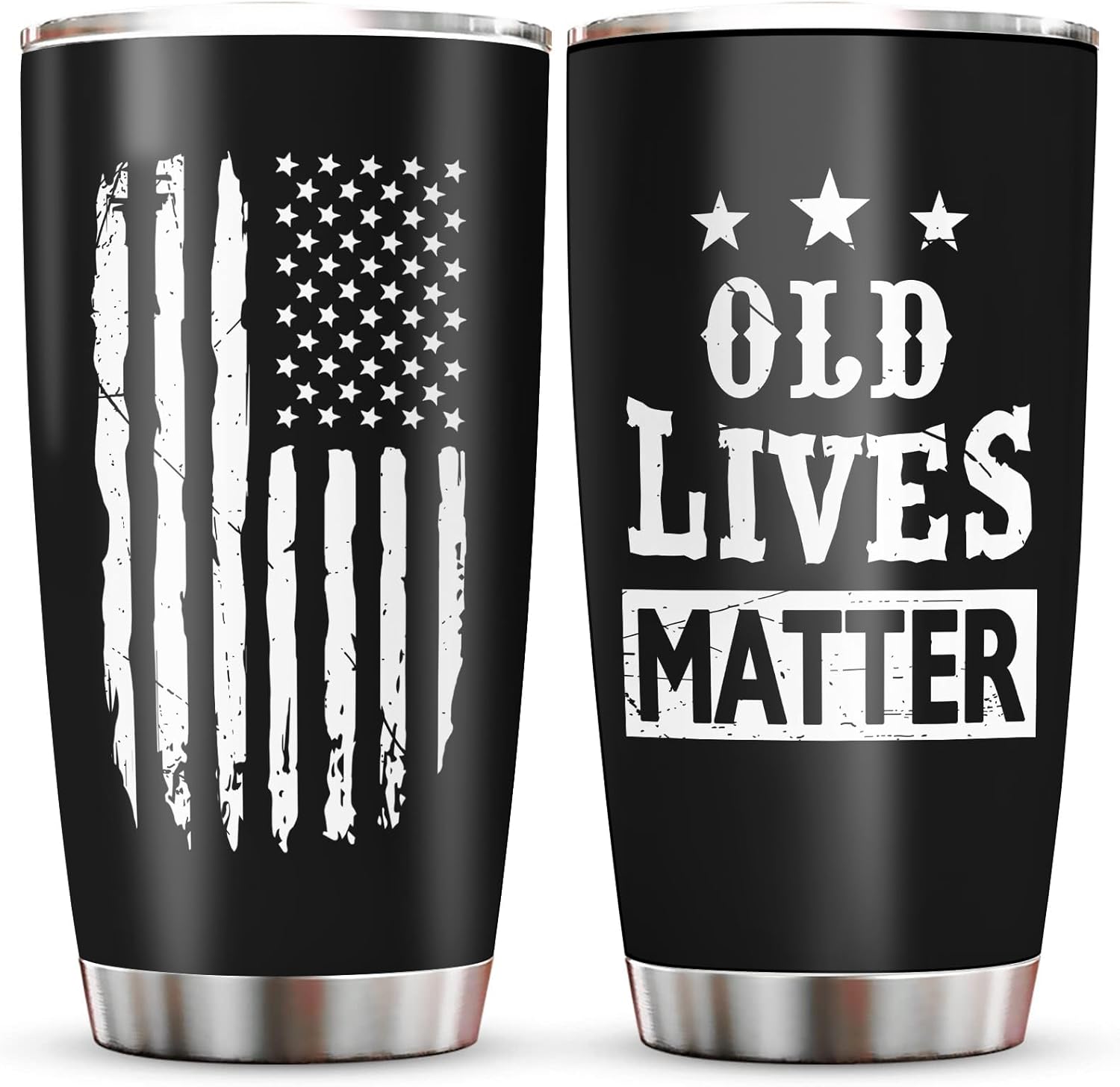 Christmas Birthday Gift for Men, Gag Gifts For Men, Funny Retirement Present for Dad, Grandpa, Old Man Gifts, Old Lives Matter Tumbler 20oz