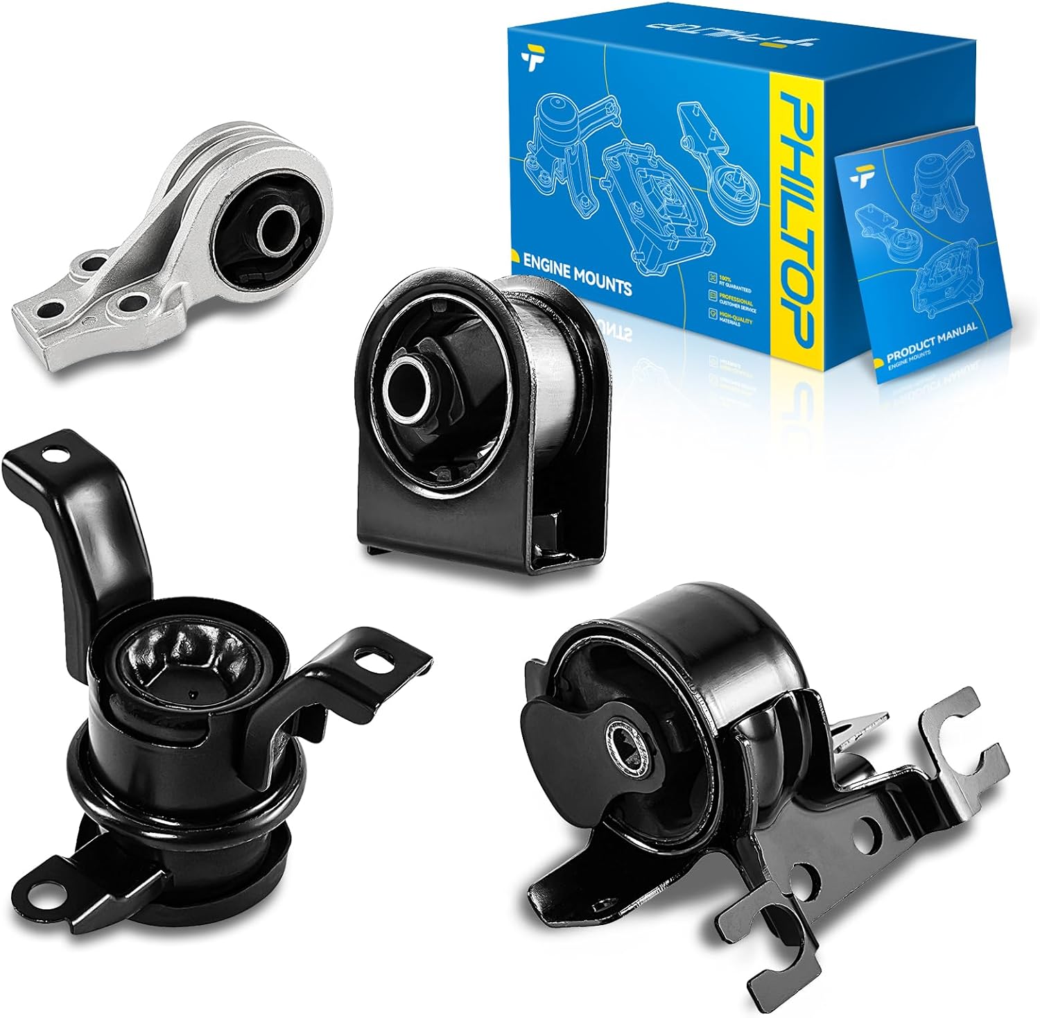 PHILTOP Engine Motor Mount Compatible with 2005-2012 Ford Escape Transmission Mount for 2005-2010 Mazda Tribute Replacement for 2008-2011 Mercury Mariner A5412 A5441 A5446 A5481 Set of 4