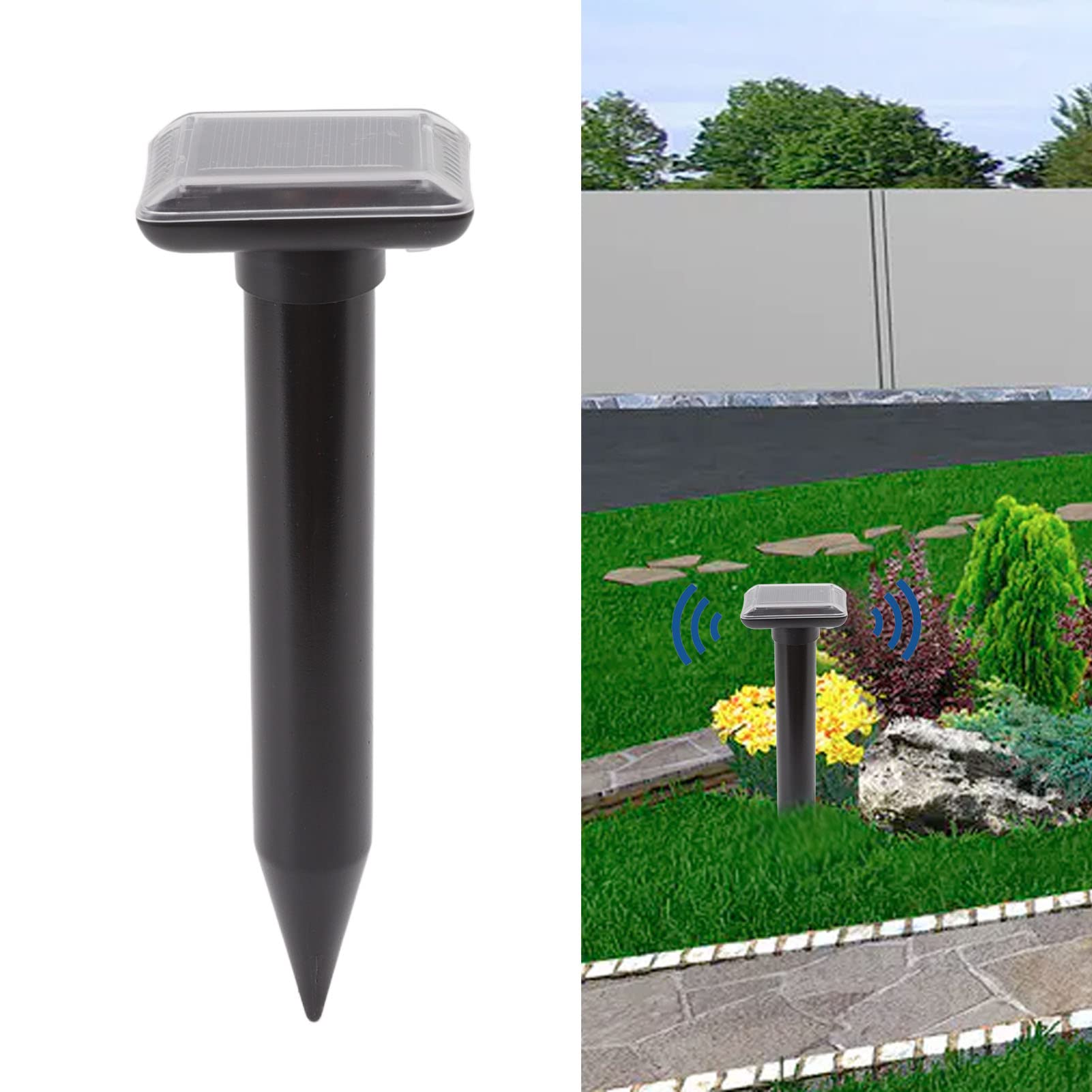 Ejoyous Répulsif Solaire pour Taupes à Ultrasons, Antiparasitaire pour Jardin, Répulsif pour Chats et Serpents