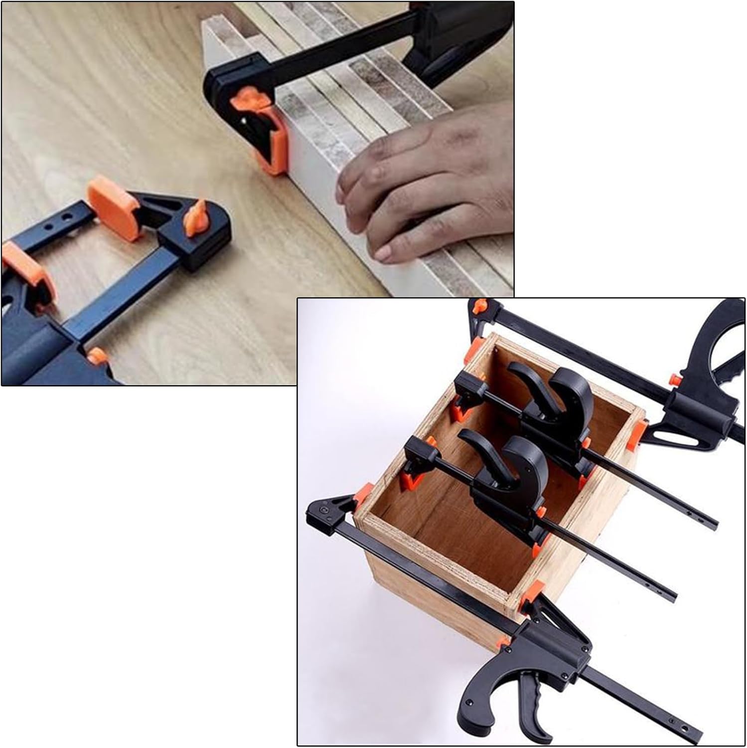 4 Pcs F Clamp Clip Bar Grip Quick Ratchet Release Squeeze Clamps Tools for Woodworking Set