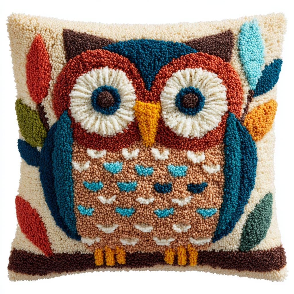 Wallustrioaw Latch Hook Cushions-E Latch Hook Cushion Kits For Adultsanimal Owl