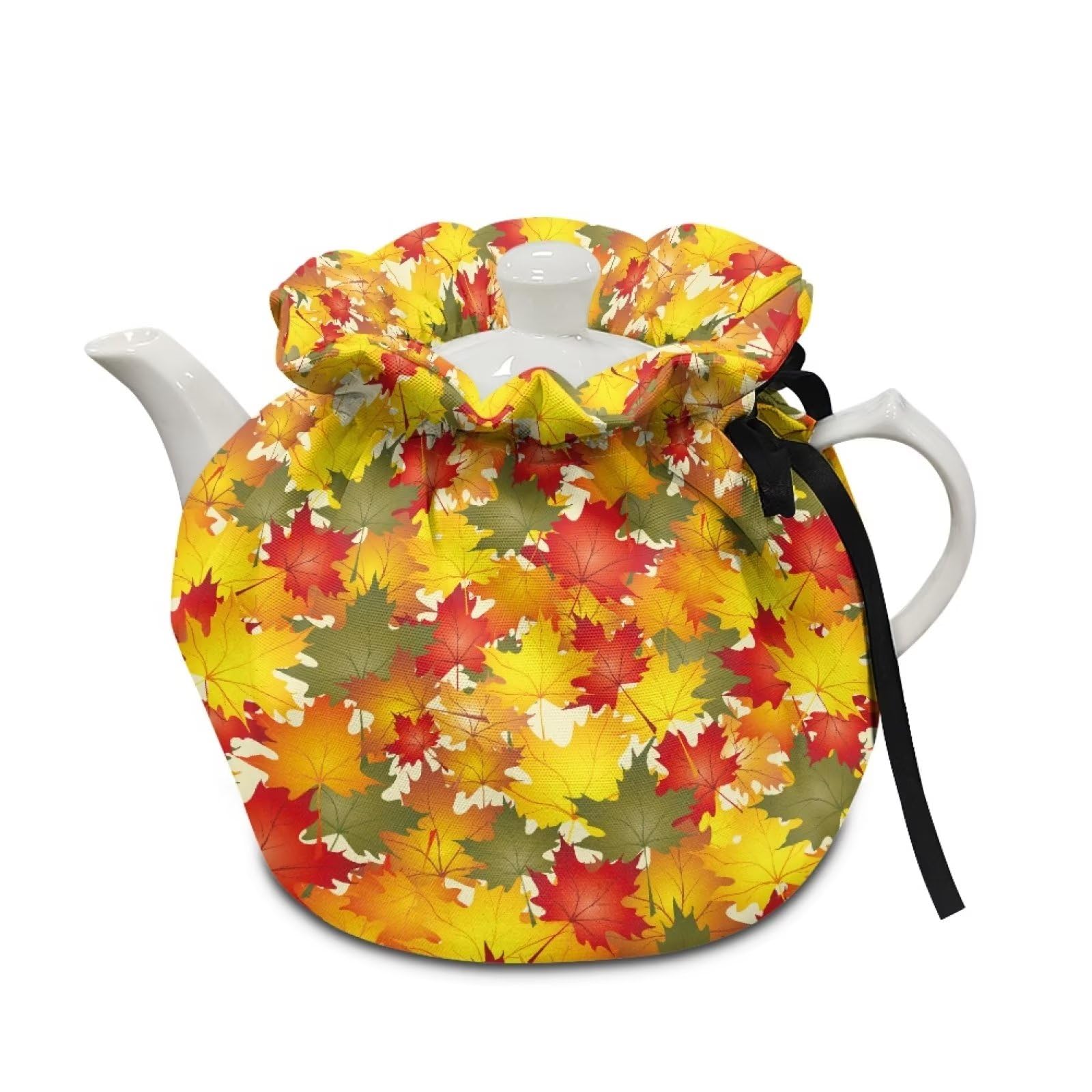 Annejudy Tea Cozy Tea Pots Cover Breakfast Teapots Kitchen Tea Pots Dust Lid Insulated Portable Tea Cozies Kettle Cover Home Family Decorative Accessories, Maple Leaves