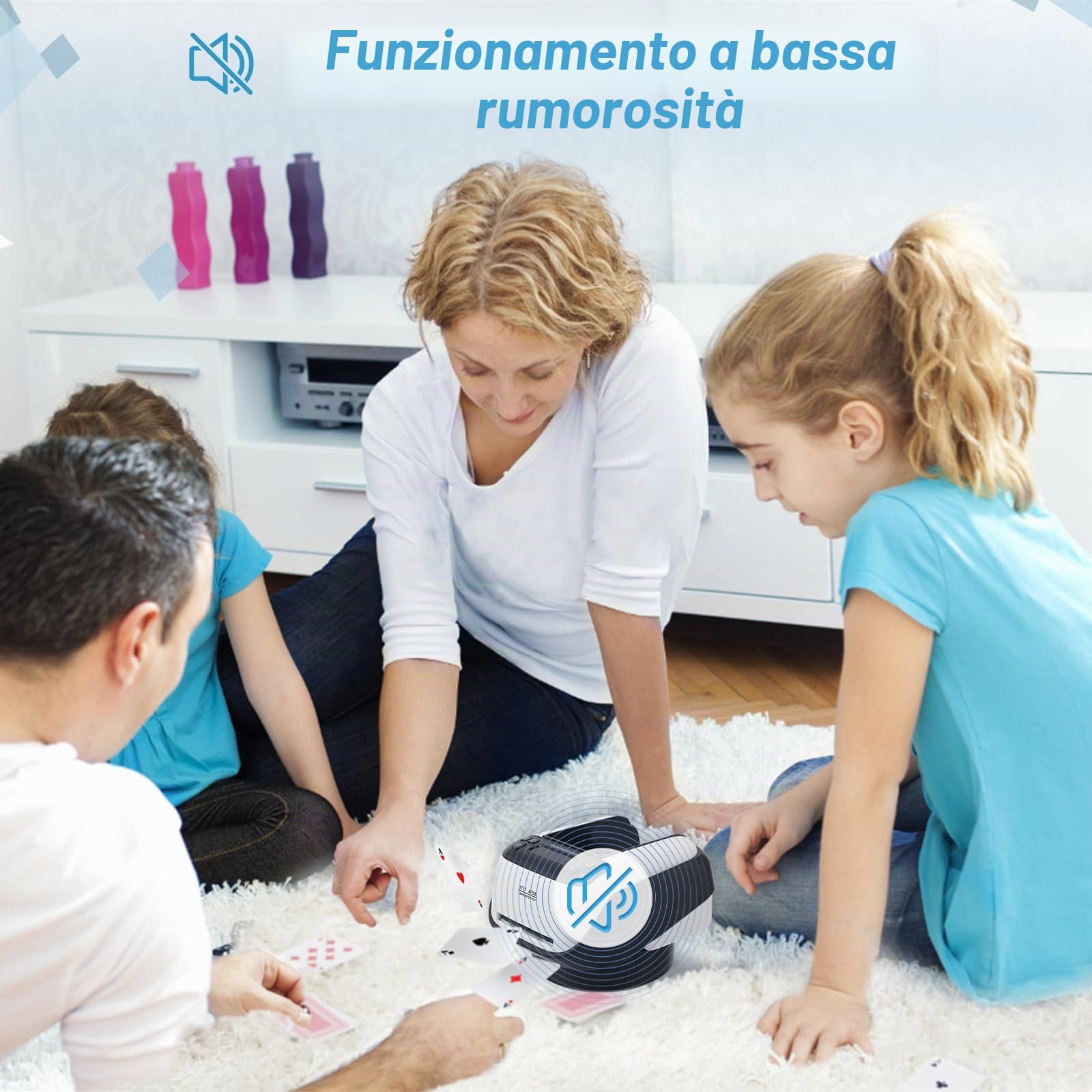 Distributore Automatico di Carte, Distributore Elettrico di Carte, Distributore di Carte Rotante a 360°, Macchina per L'invio di Carte Fino a 8 Giocatori, per Poker, UNO, Blackjack, Texas Hold'em