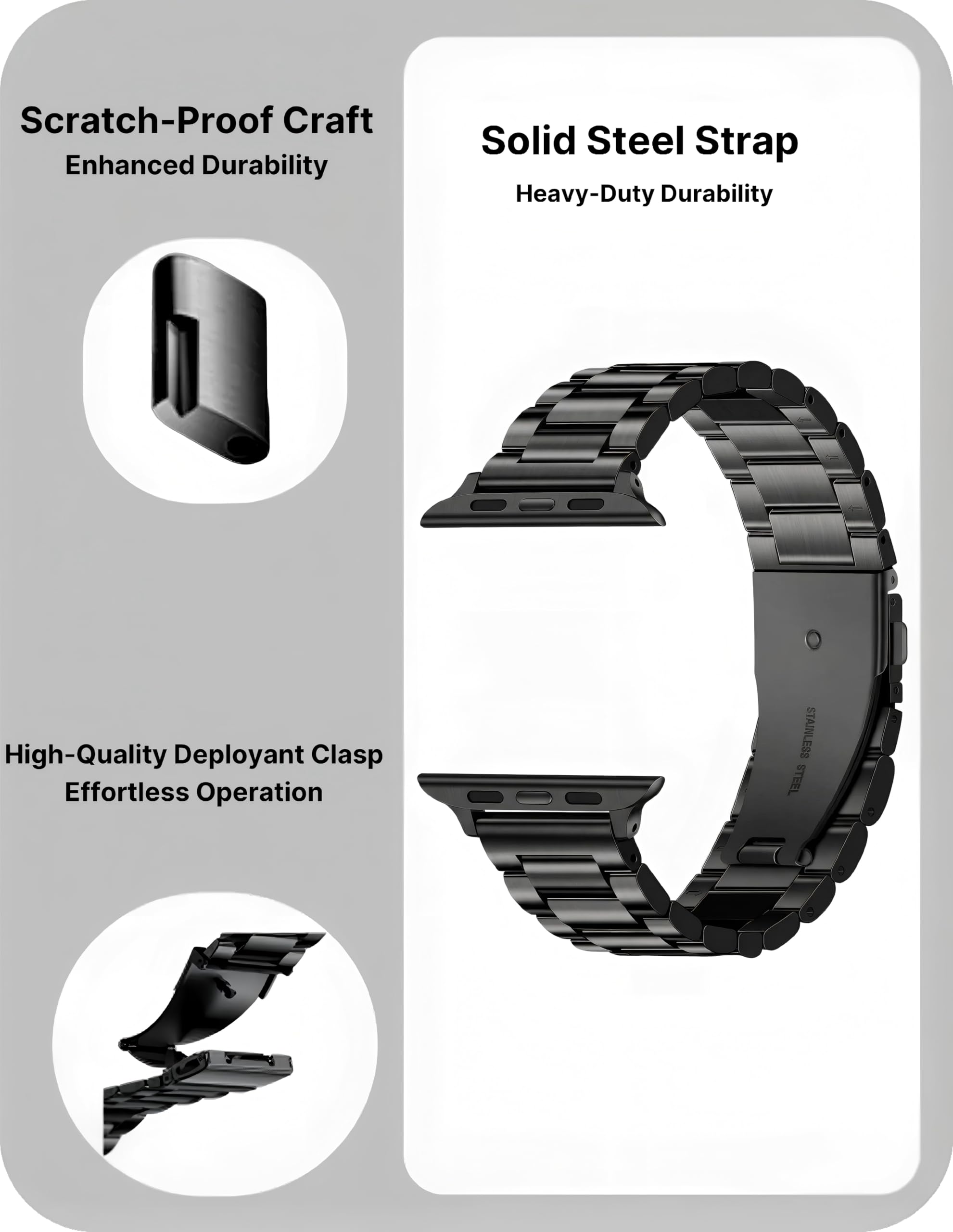 Hongxinzhan Confezione da 2 Cinturino di ricambio in metallo compatibile con Apple Watch