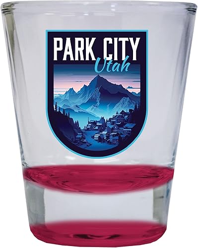 Miniatura 3 de R and R Imports Park City Utah Souvenir - Vaso de chupito redondo de 1.5 onzas, color azul A