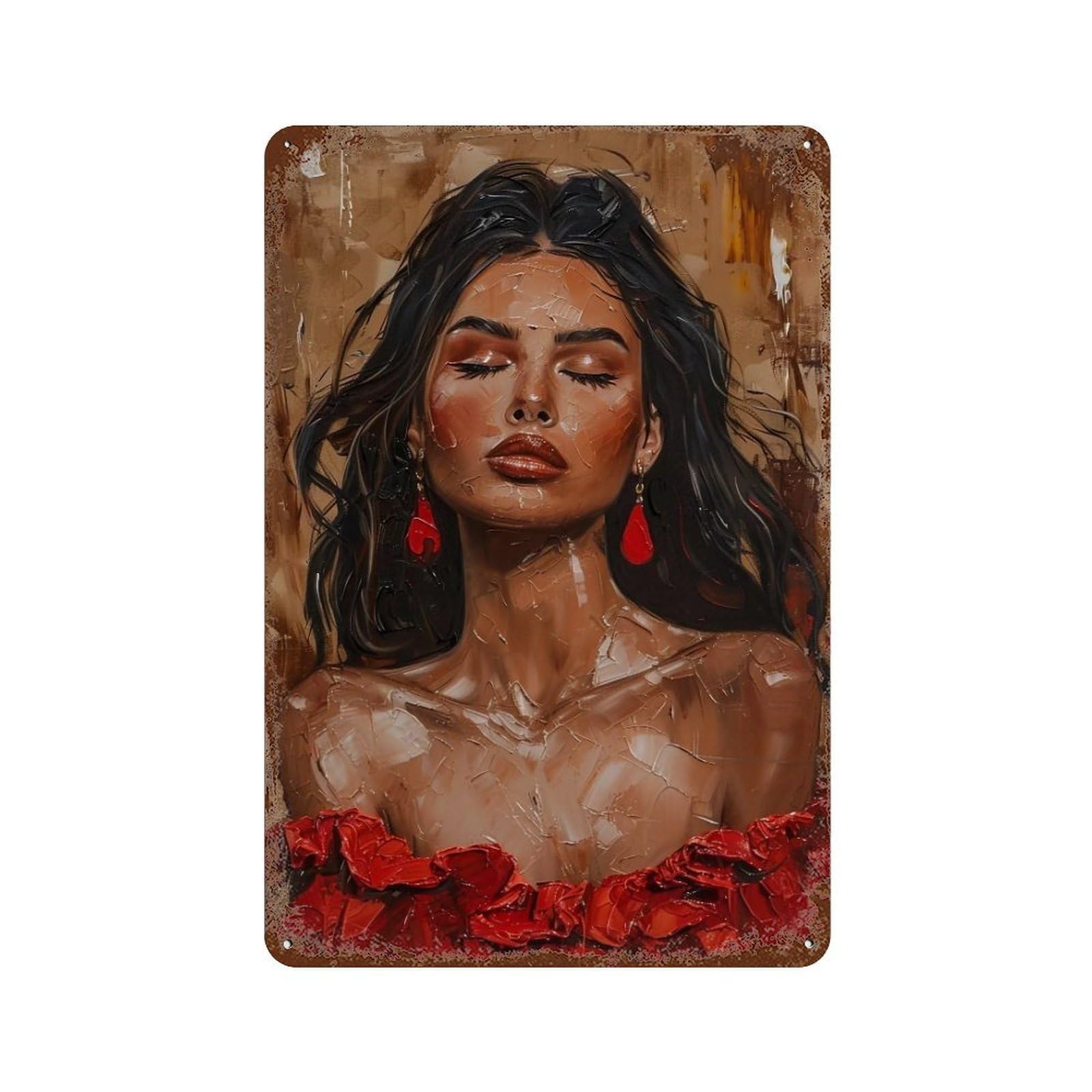 HDURYEYRYY Scarlet Lady Portrait 03 Wall Retro Iron Vintage Art Metal Tin Sign Poster Modern Home Cofffee Club Art Bar Shop Decor 30x20cm