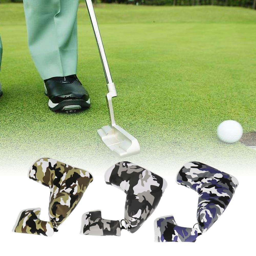 Seacloud Golf Blade Putter-Abdeckung, Tarnmuster, Schlägerhaube, Schutz mit Magnetverschluss, Violett