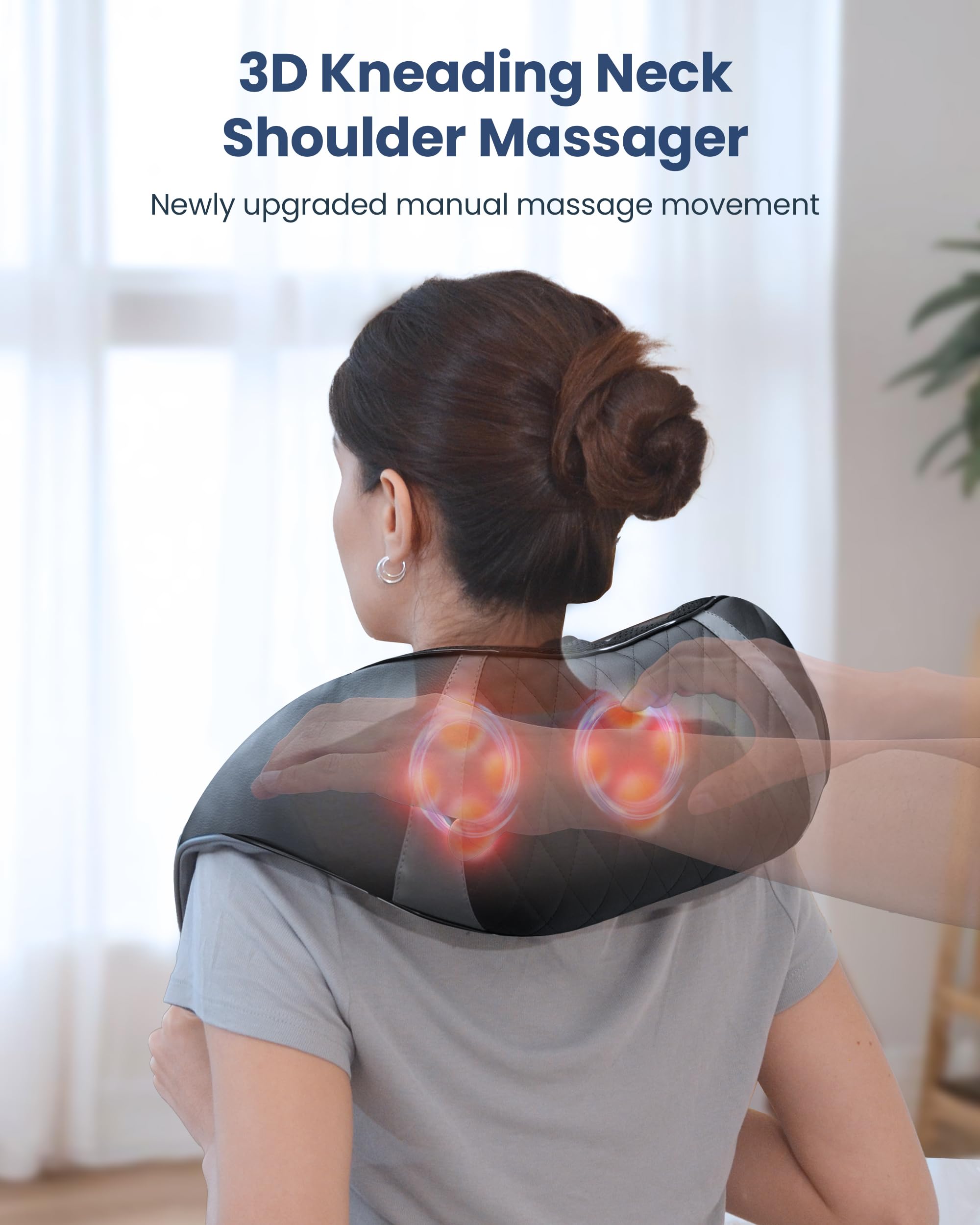 COMFIER Kabelloses Nackenmassagegerät mit Wärme,Geschenk für Frauen