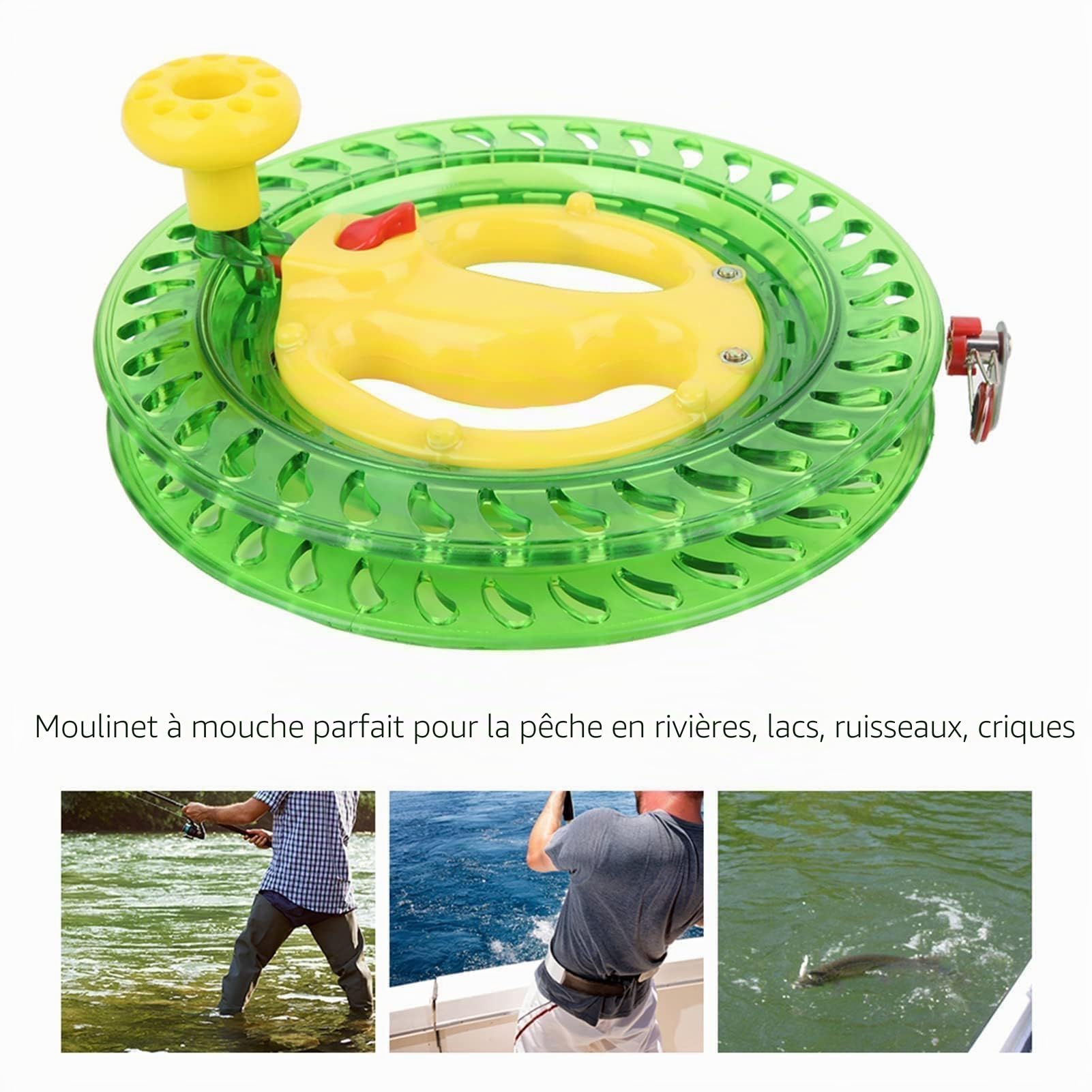 Agatige Moulinet De Pêche en Mer, Roue De Pêche en Mer Multifonction en ABS, Enrouleur De Fil à la Main, Enrouleur De Ligne De Mouche, Moulinet De Pêche, Enrouleur De Ligne De Pêche, Rouleau