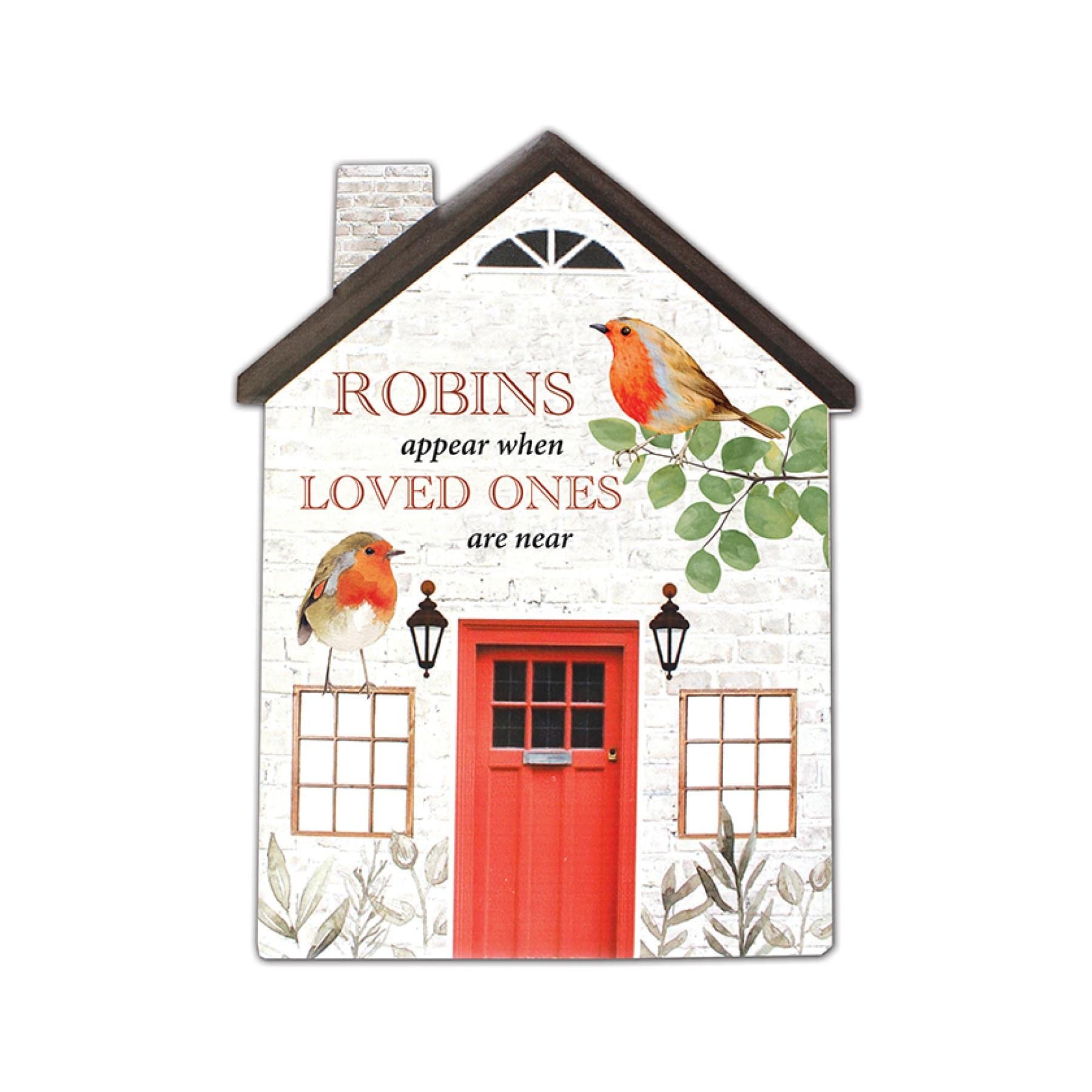 Widdle Gifts Multicolour Ceramic House Tile Plaque Hanging Or Standing With Sentiment - Robins 2514