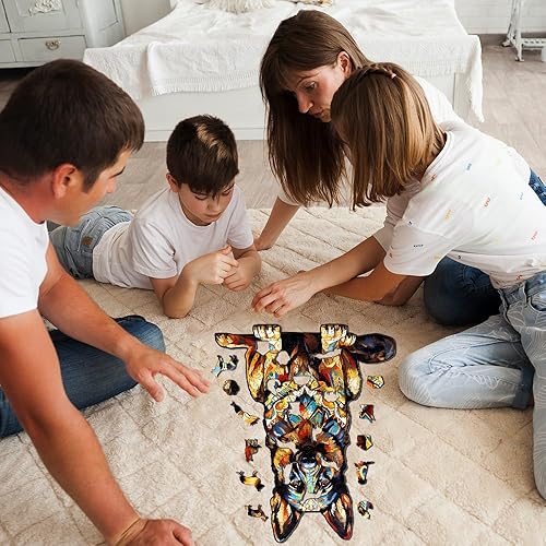 Miniatura 4 de WOODBESTS Rompecabezas de madera para adultos rompecabezas de Beagle L 263 piezas 165 x 134 pulgadas hermosa caja de madera rompecabezas de madera