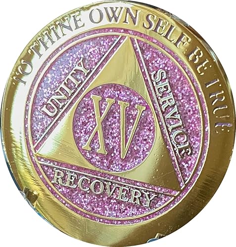 15 años elegante brillo rosa oro plata bi-plateado AA medallón chip XV, Bronce, No es una piedra preciosa