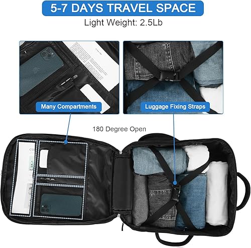 Miniatura 6 de Hanples Mochila de viaje, mochila para laptop, mochila de mano para escuela y senderismo, Negro -, Mochilas de viaje Negro -,Beige,Gris,gris