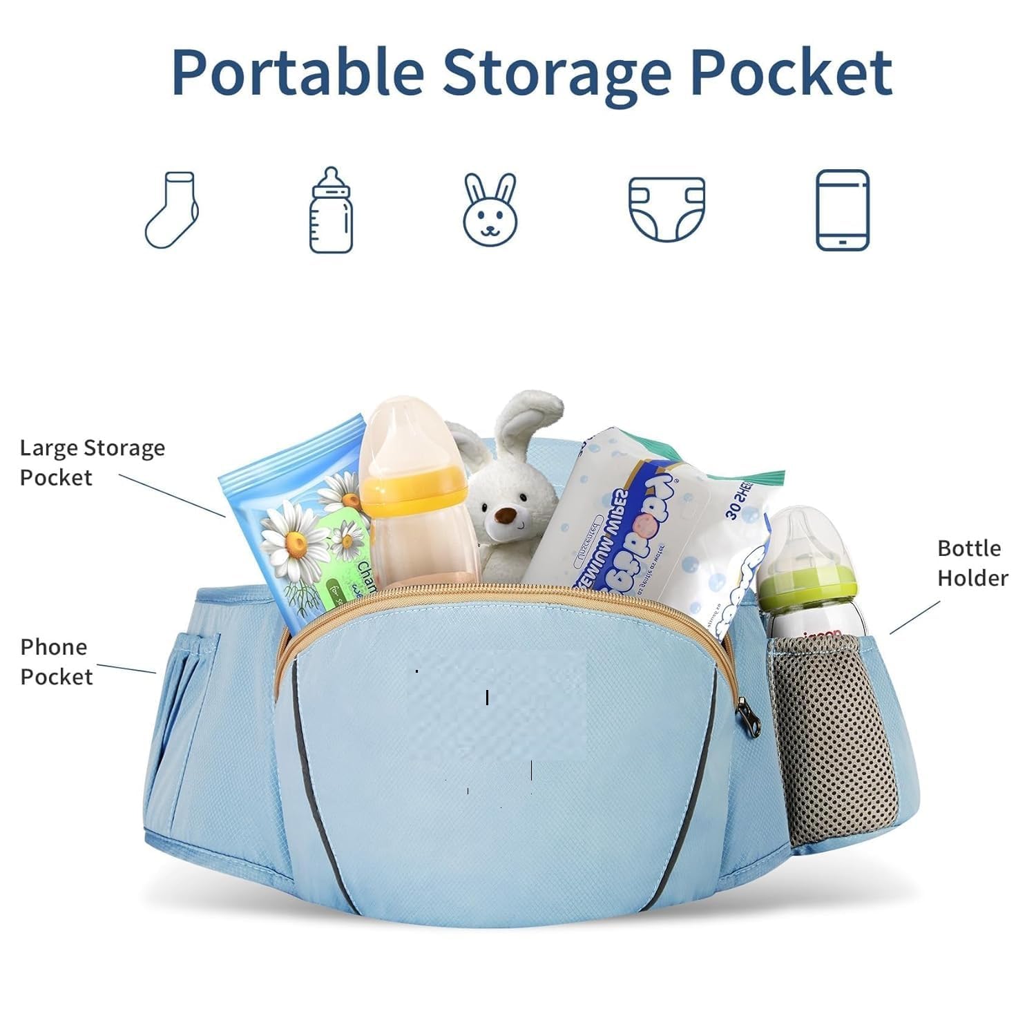 Suptikes Ergonomic Baby Carrier with Hip Seat – 6‑in‑1 Convertible Carrier for Infants & Toddlers (0‑36 Months), Breathable Mesh, Adjustable Straps, Multiple Carrying Positions – Blue 4