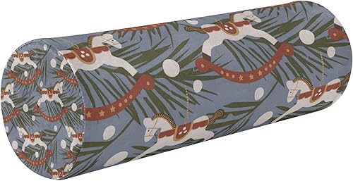 Patrones de Navidad almohada almohada spa espuma viscoelástica almohada de cuello para dormir almohada redonda para aliviar el dolor cojín de cuello