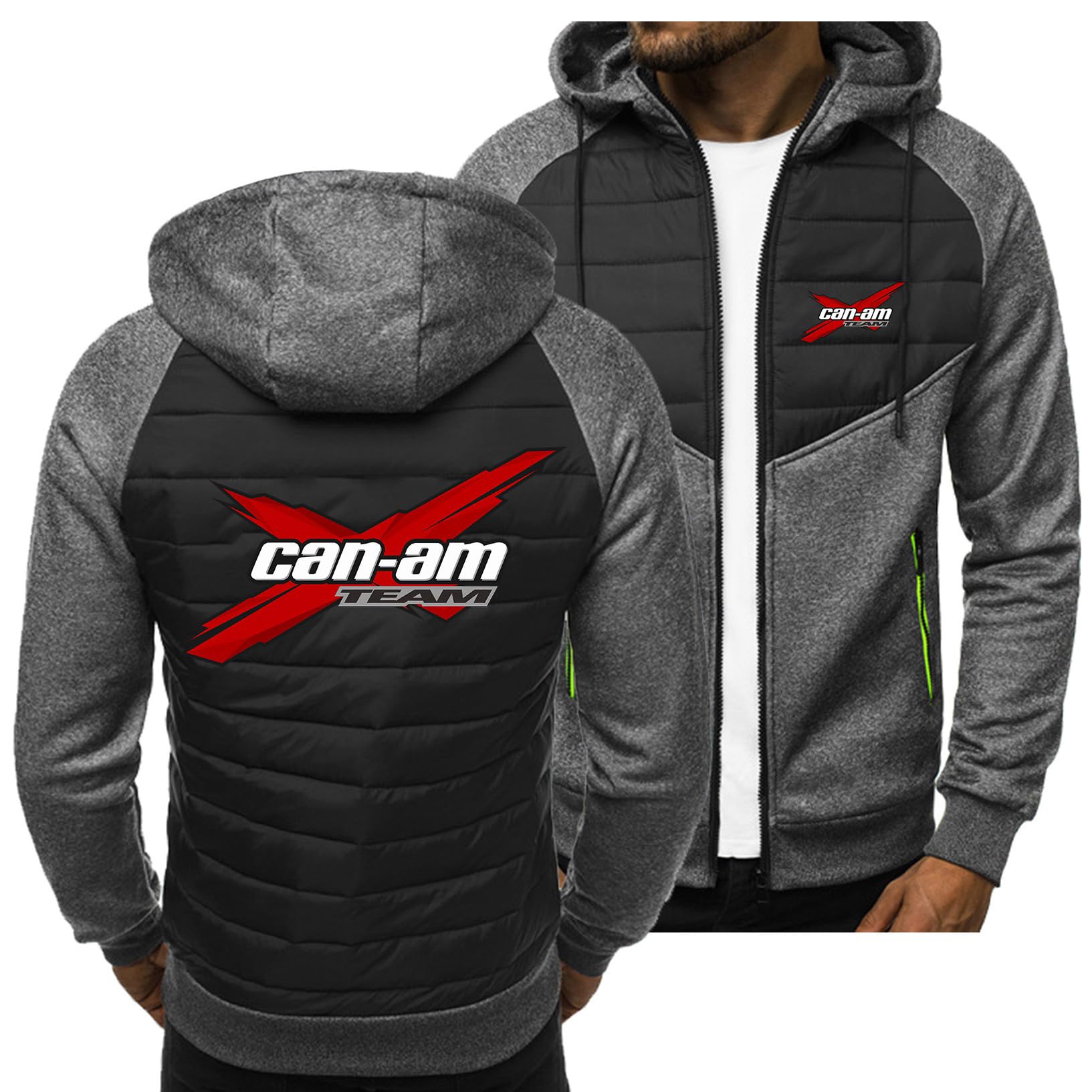Veste Homme Can-am Contre le Froid de Mi-saison Sweat Capuche Léger Zippé