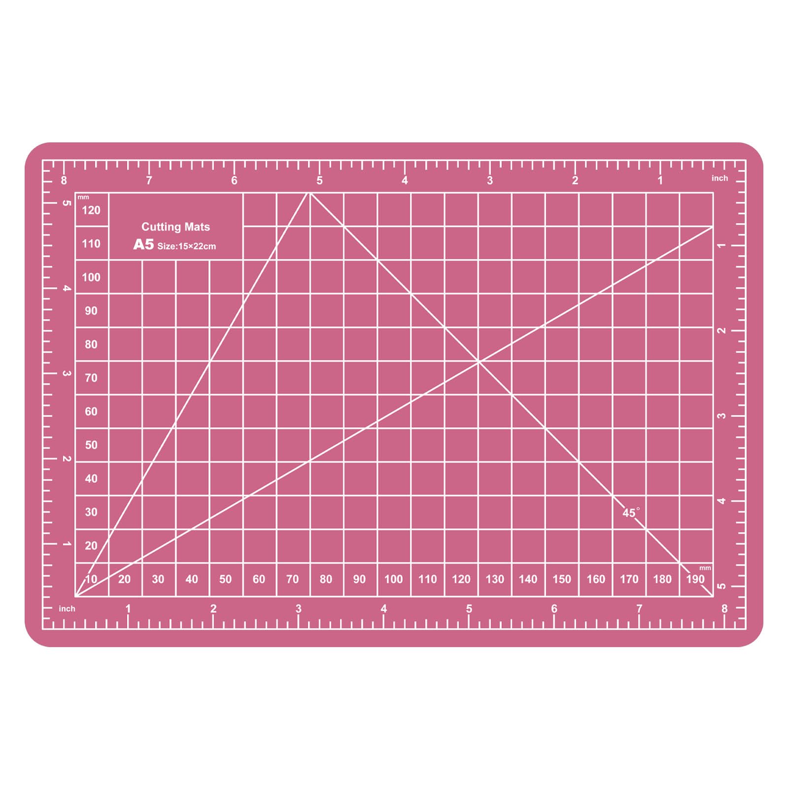 Alfombrilla de costura autorreparable tamaño A5, color rosa